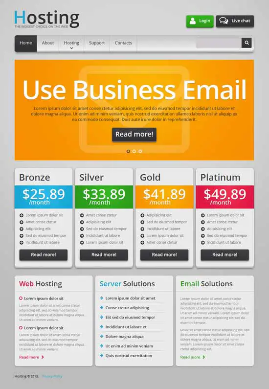 Hosting Responsive HTML Website Template