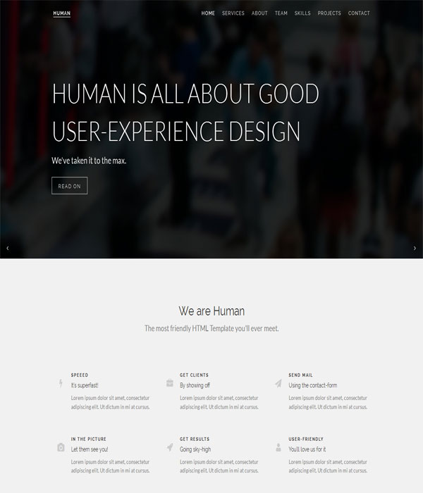 Human - Responsive HTML5 Bootstrap Business Template