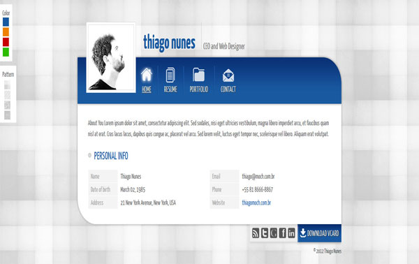 JustMe Responsive Professional vCard Template