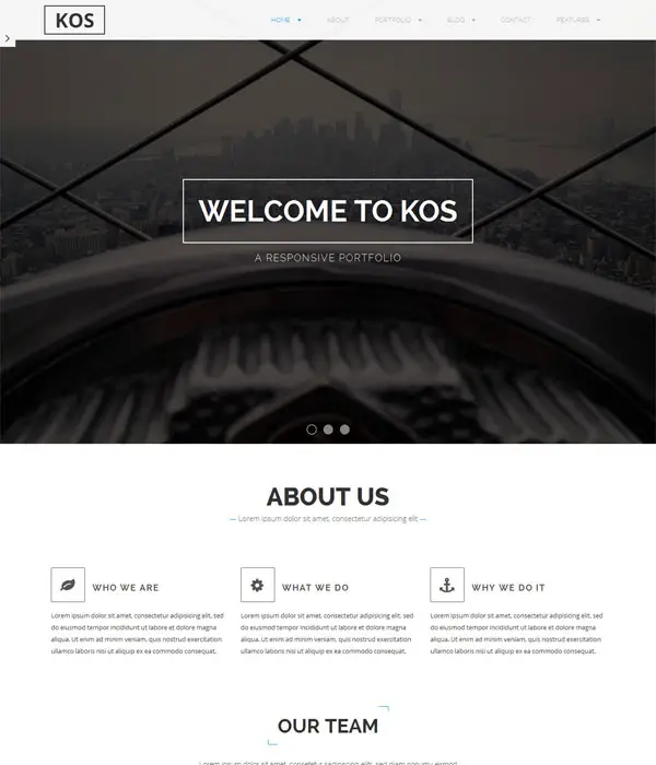 KOS - Bootstrap3 Responsive Portfolio HTML5 Template