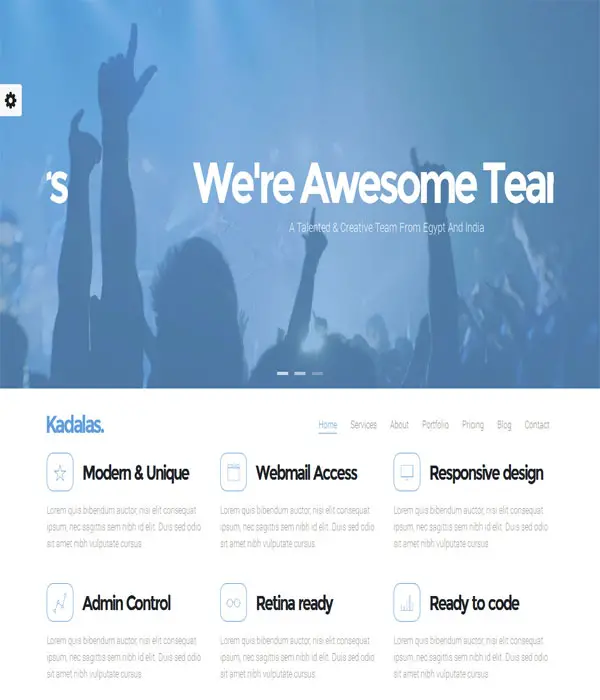 Kadalas - Responsive Html5 one page style Portfolio Template
