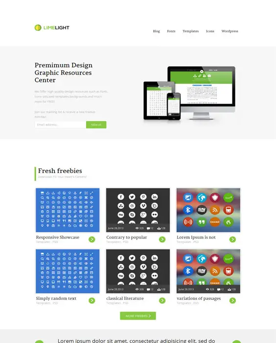 Limelight -Free Magazine Responsive Website Template