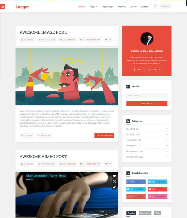 Logger – Flat Blog HTML Bootsrap Template