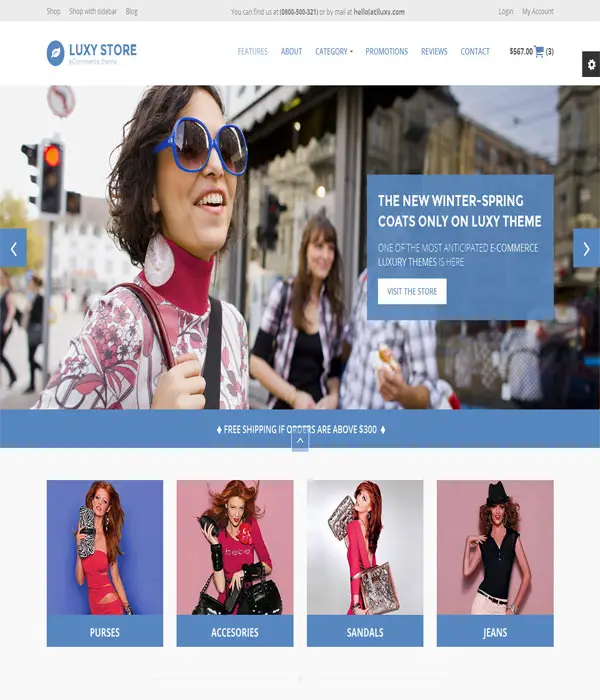 Luxy - One Page bootstrap Ecommerce html5 Template