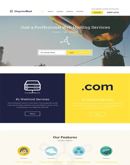 Maguwohost-Free Bootstrap Web Hosting Responsive Web Template