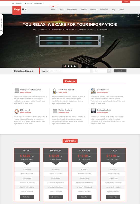 Mega Host - Bootstrap 3 - Html5 Hosting Template