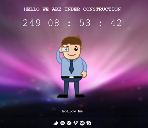 Photographer-free Under Construction Mobile Website Template
