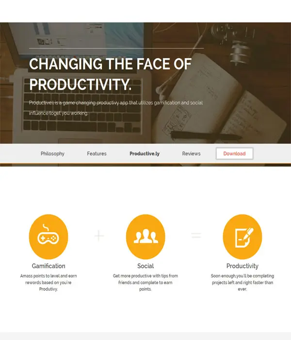 Productively - Mobile App based single page Template