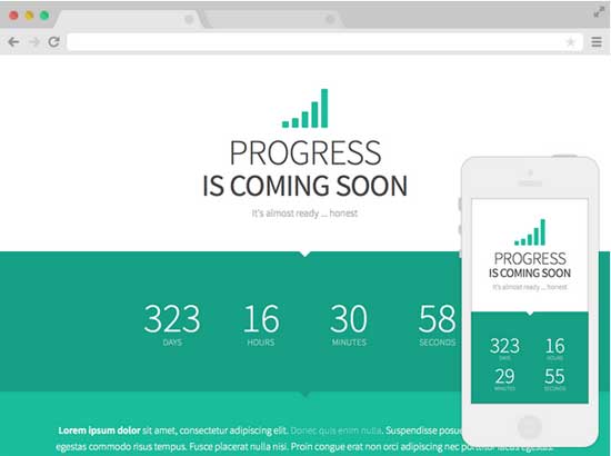 Progress- coming soon Website Template