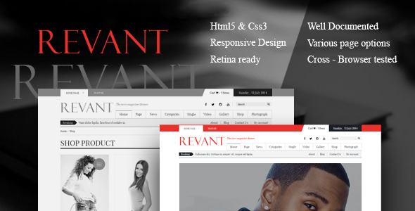 Revant - Bootstrap Magazine HTML5 template