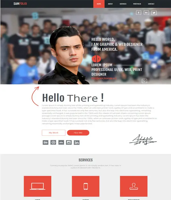 Sam Folio-Bootstrap portfolio html template