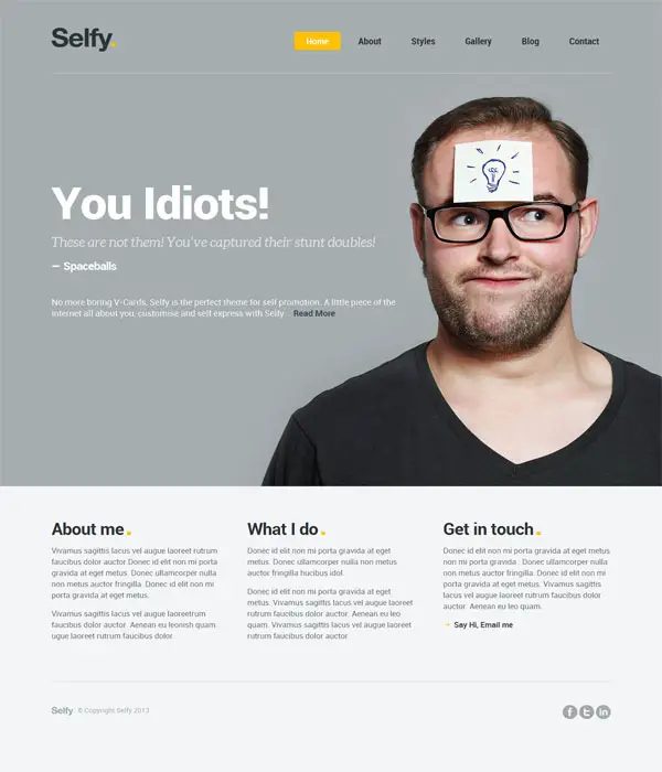 Selfy - Personal Website Template