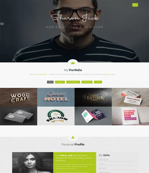 Sharon Vcard -Personal Portfolio Resume Web Templates