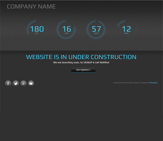 Speedo-Free Under Construction Mobile Website Template