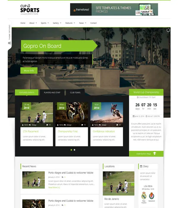 Sports Cup - Bootstrap 3 Responsive Blog Html Theme