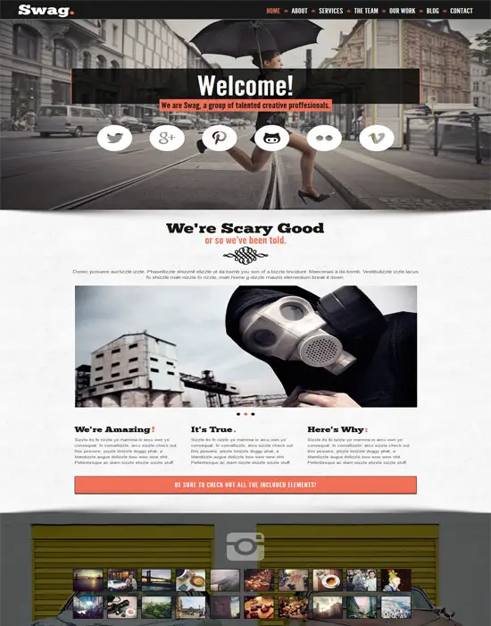 Swag - One Page Parallax Portfolio Creative Template
