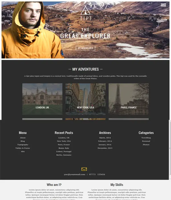 Tipi - Responsive Blog-Personal Web Template