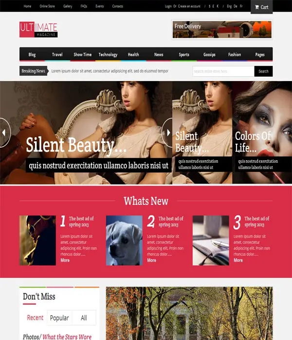 Ultimate Magazine - Bootstrap Responsive HTML Template