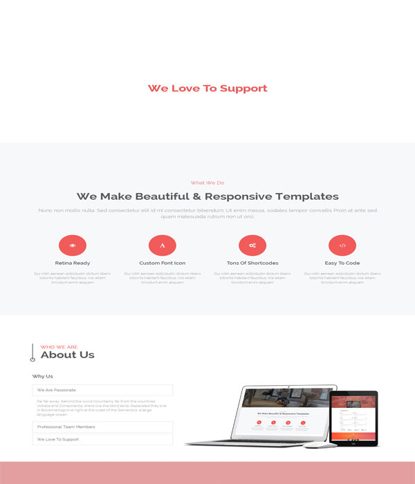 Unsail -One Page Parallax effect Html5 Template