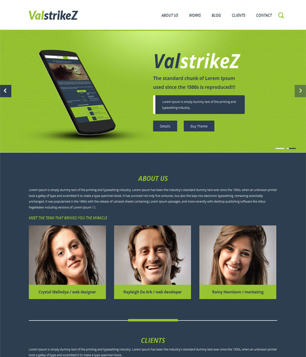 ValstrikeZ - Free Corporate portfolio Bootstrap template