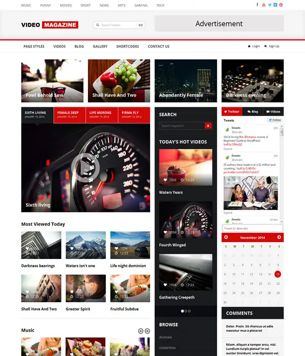 Video Magazine - Bootstrap HTML Magazine Template