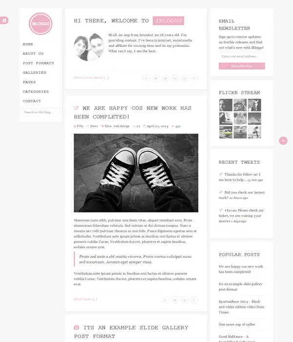 iBloggo - Minimal HTML5 Personal Blog Template