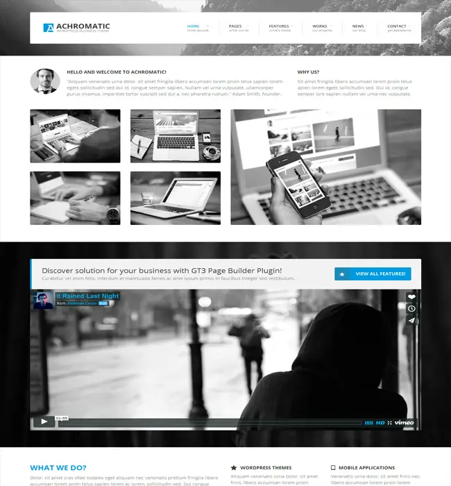 Achromatic - Crystal Clear Business Theme