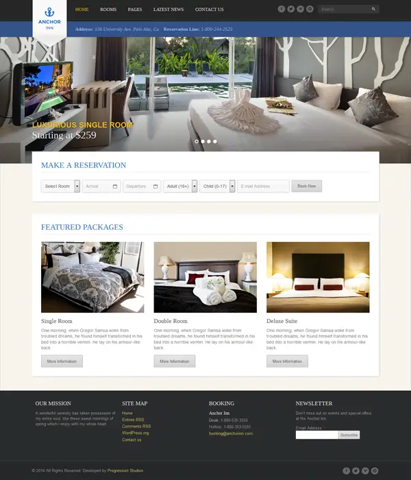 Anchor Inn - Hotel and Resort wordPress Theme