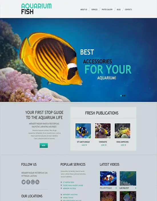 Aquarium Fish-WordPress Responsive Theme
