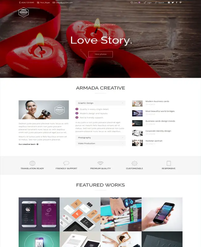 Armada — Beautiful Photography Multifunction WordPress Theme