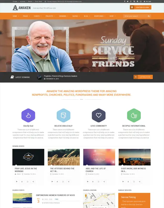 Awaken - Nonprofit / Charity / Fundraising wordPress Theme
