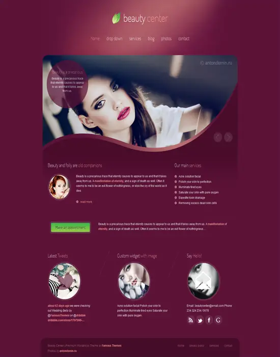 Beauty Center -Stylish Responsive WordPress Theme