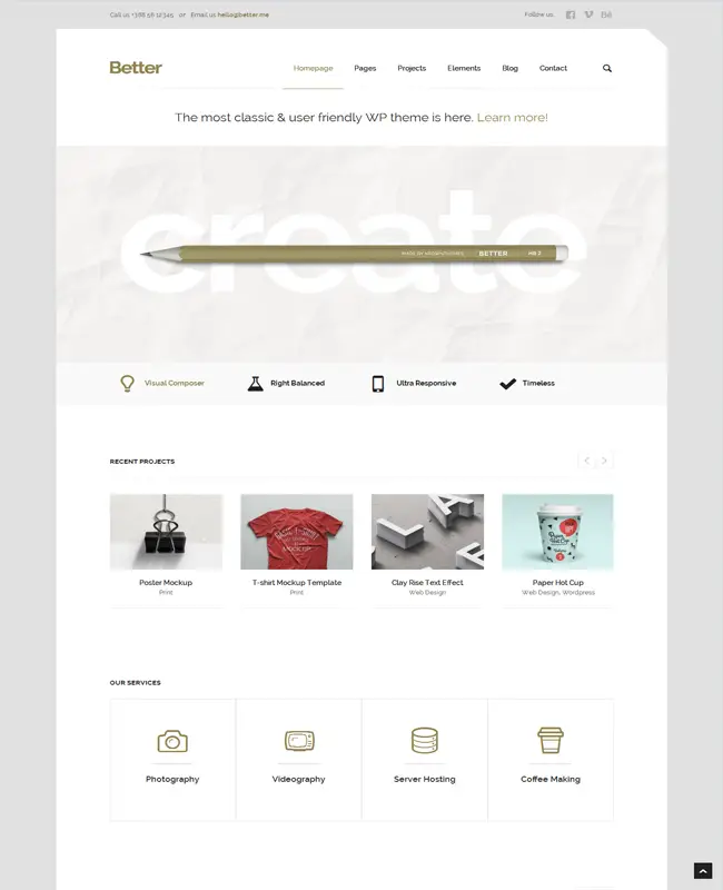 Better - Business Minimalistic WordPress Responsive Theme