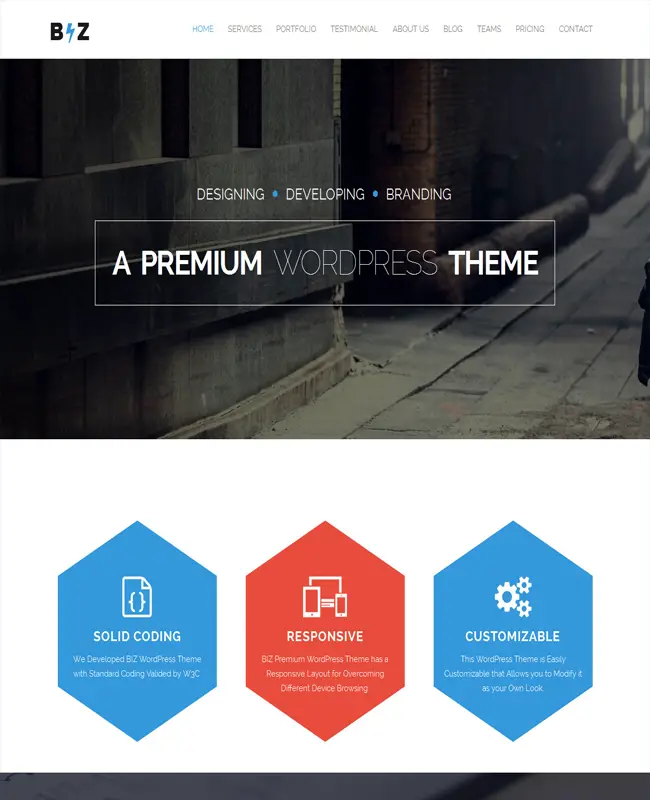 Biz - Responsive Multipurpose Business WordPress Theme