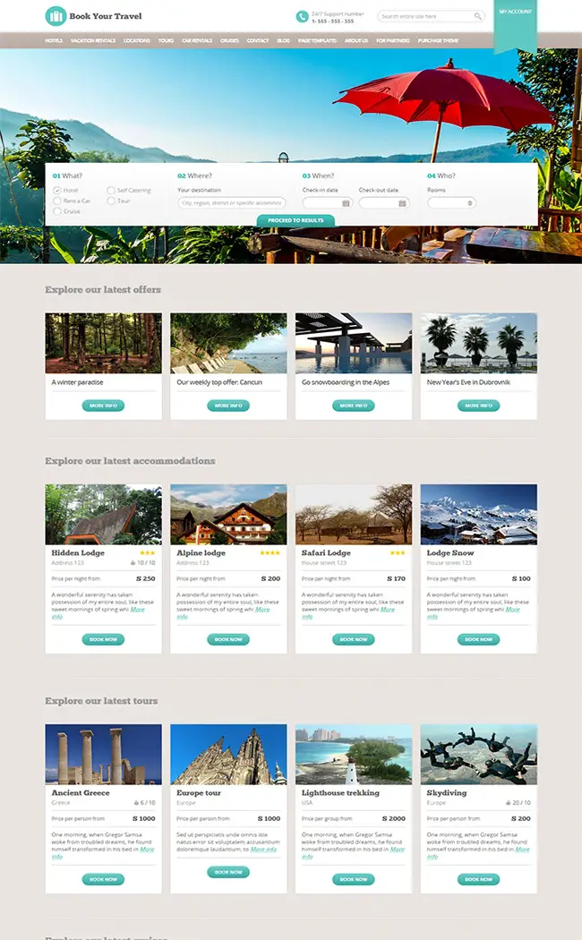 Book Your Travel - Online Booking WordPress Theme