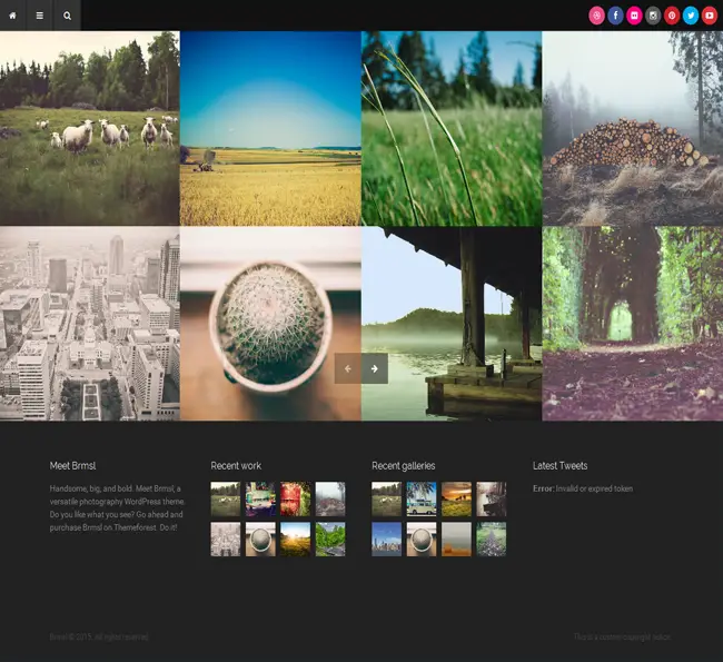 Brmsl - Versatile elegant design Photography WordPress Theme