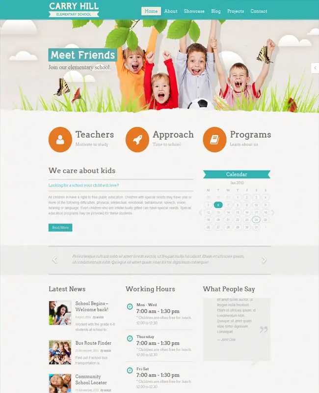 Carry Hill School - Child Care WordPress Theme