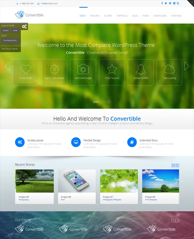 Convertible - Corporate WordPress Theme