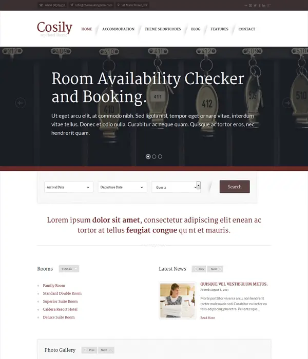 Cosily -Responsvie WordPress Theme for hotels