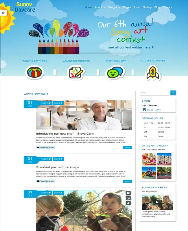 Daycare - Kindergarden School WordPress Theme