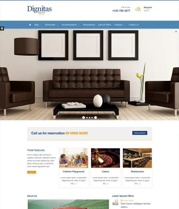 Dignitas - Hotel & Apartment Responsive WordPress Theme