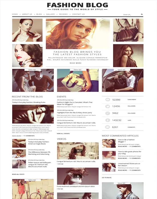 Fashion Blog - WordPress Theme for Passionate Authors 