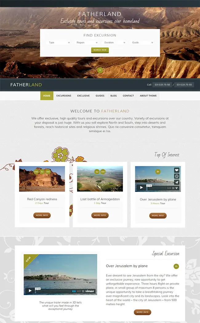 Fatherland–Local Tourism Travel Agency Excursions Theme