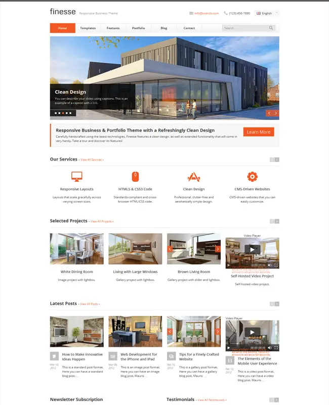 Finesse - Responsive Clean Business WordPress Theme