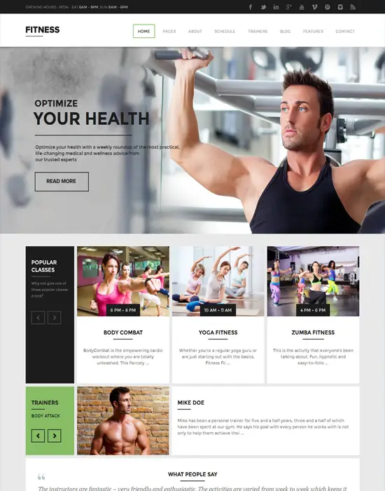 Fitness - WordPress Premium Gym Theme