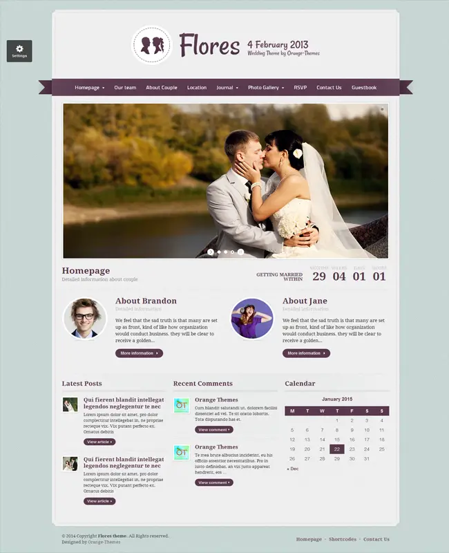 Flores - Simple Elegant WordPress Wedding Theme