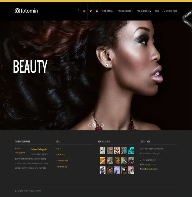 FotoMin -WordPress Responsive Beautiful Photography Theme