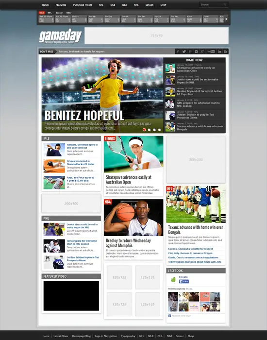 Gameday - WordPress Sports Media Responsive Theme