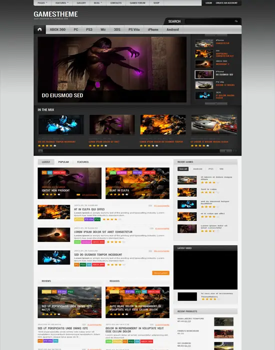 Games - WordPress Theme
