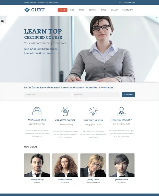 Guru - Learning Institute Management WordPress Theme